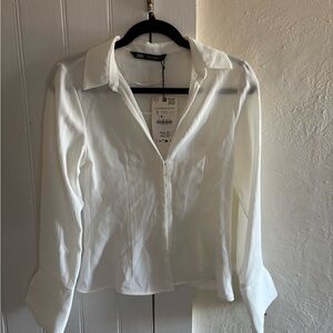 Zara Women's Classic White Blouse